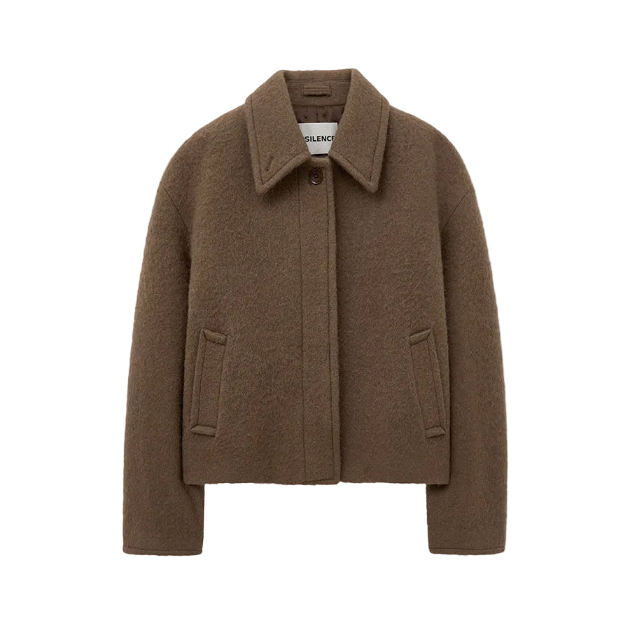 Hairy alpaca half coat CAMEL