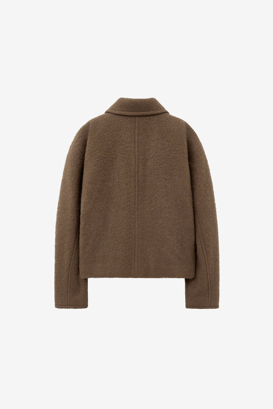 Hairy alpaca half coat CAMEL