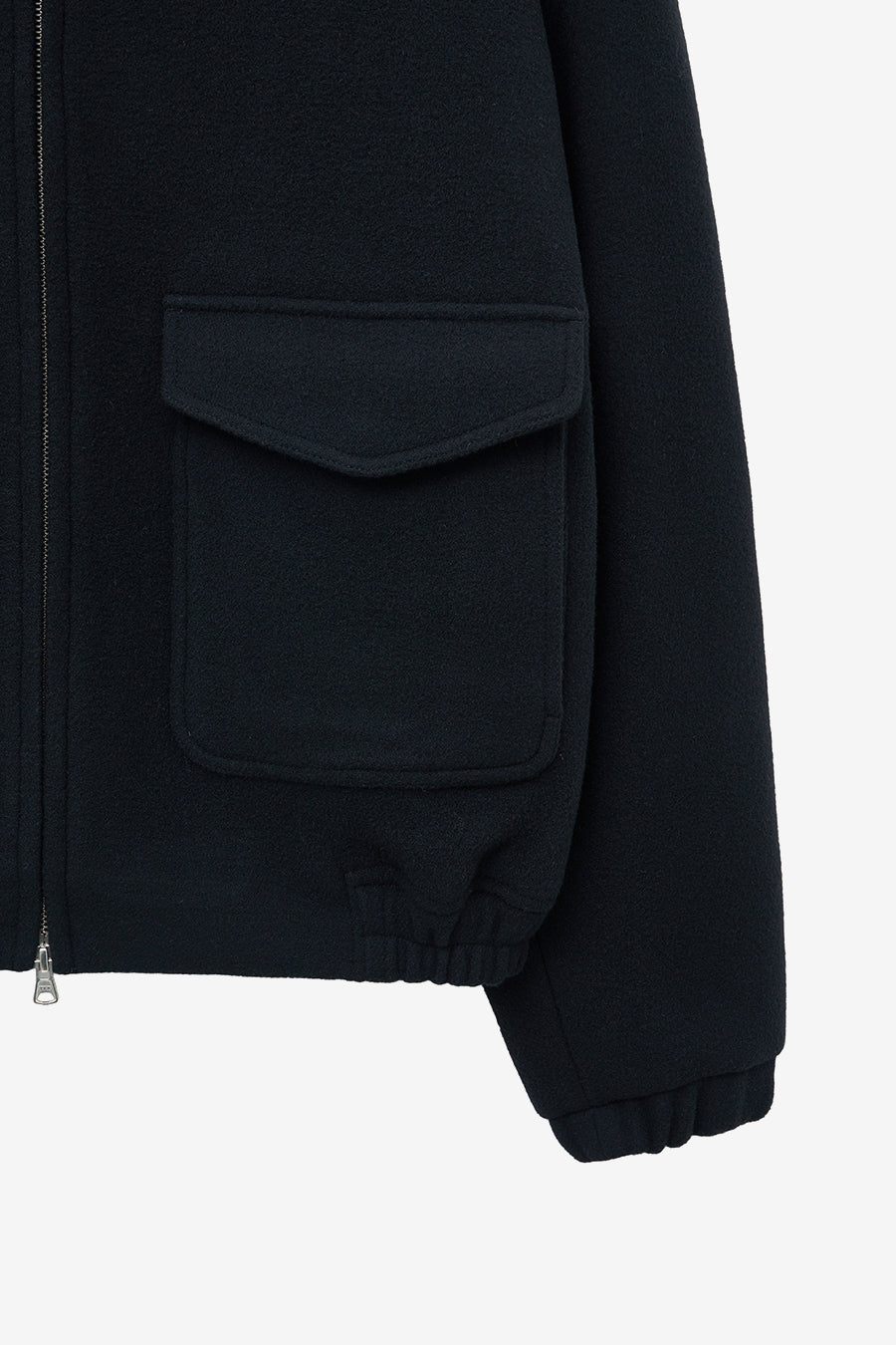 Detachable color cashmere blouson BLACK