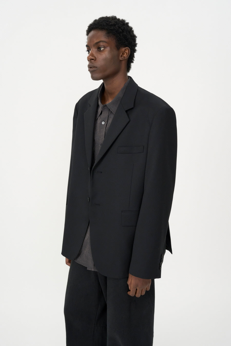 Oversized Wool Blazer BLACK