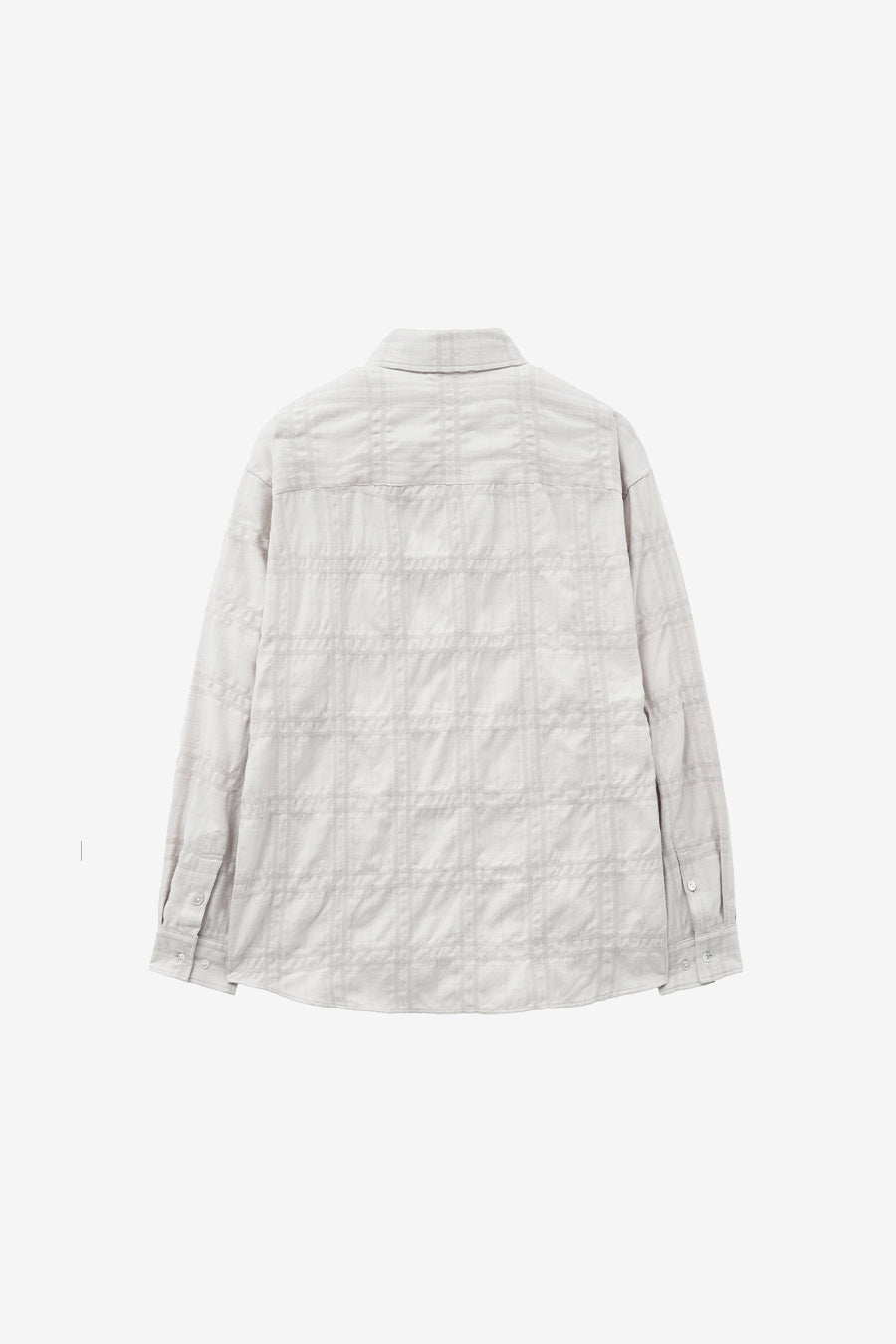 Wool Cotton Wrinkle Check Shirt CREAM