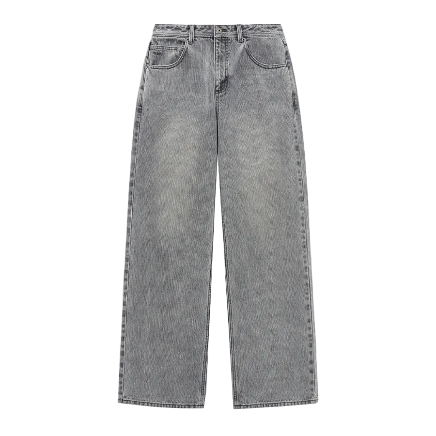 Broken Twill Straight Jeans LIGHT GREY