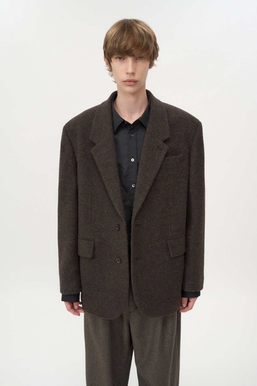 Alpaca Wool Blazer BROWN