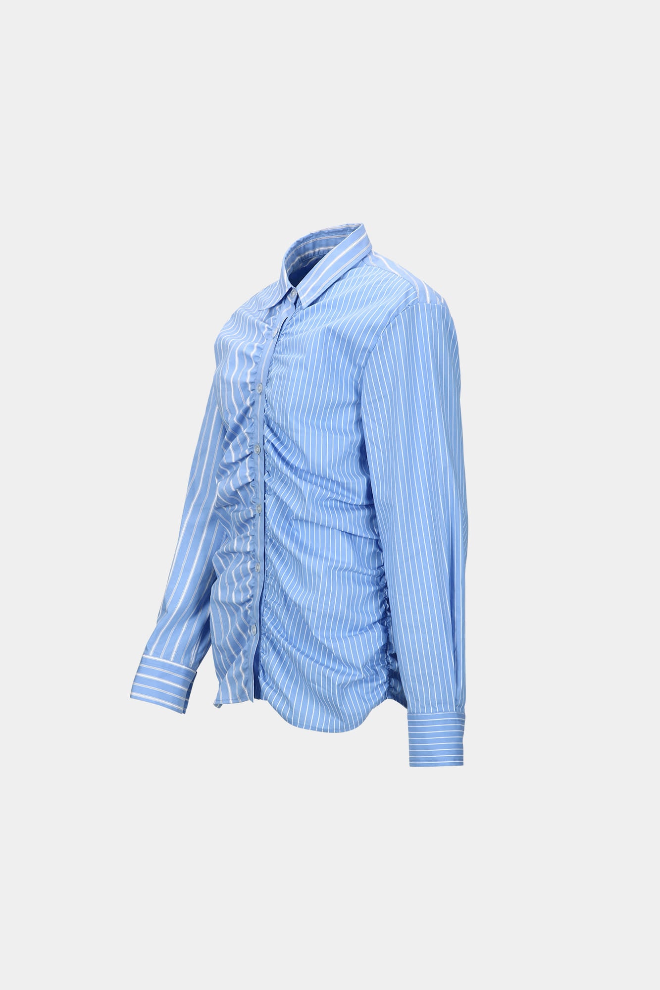 STRIPE SHIRRING SHIRT