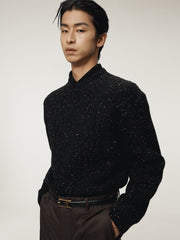 CANDY BOUCLE KNIT TOP (BLACK)