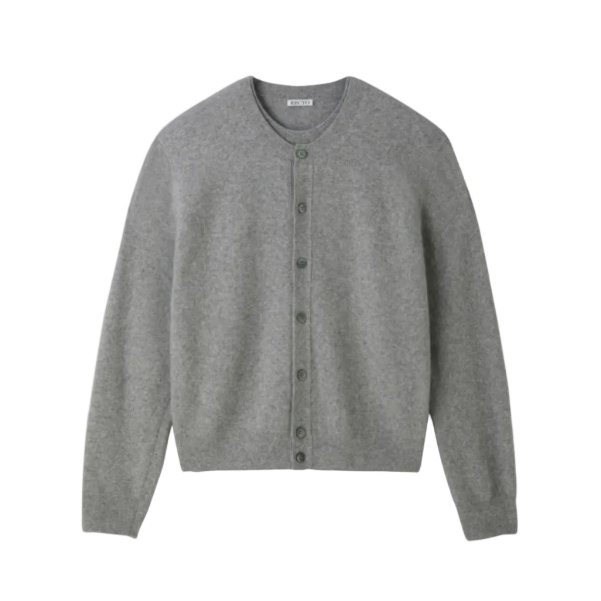 CREW NECK LAYERED CARDIGAN KNIT TOP (MELANGE GREY)