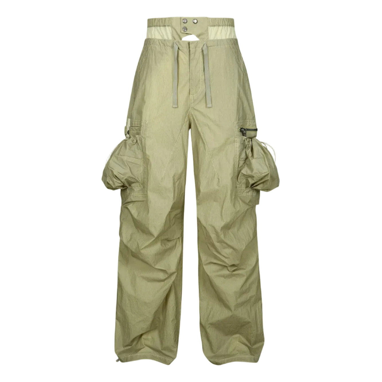 BALLOON POCKET PARACHUTE PANTS apa709w (YELLOW BEIGE)