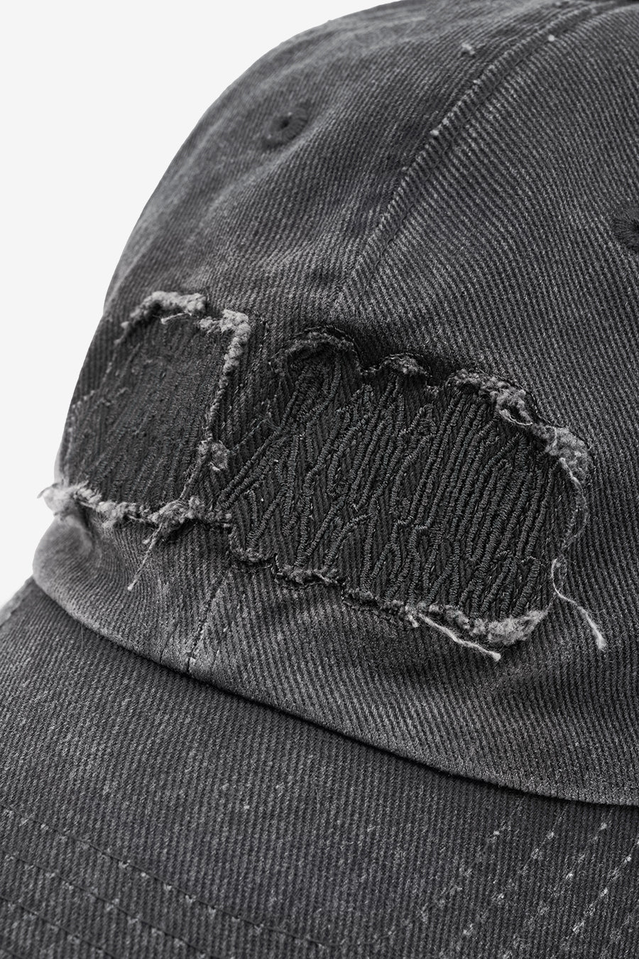 Washed Needlework Cap CHARCOAL