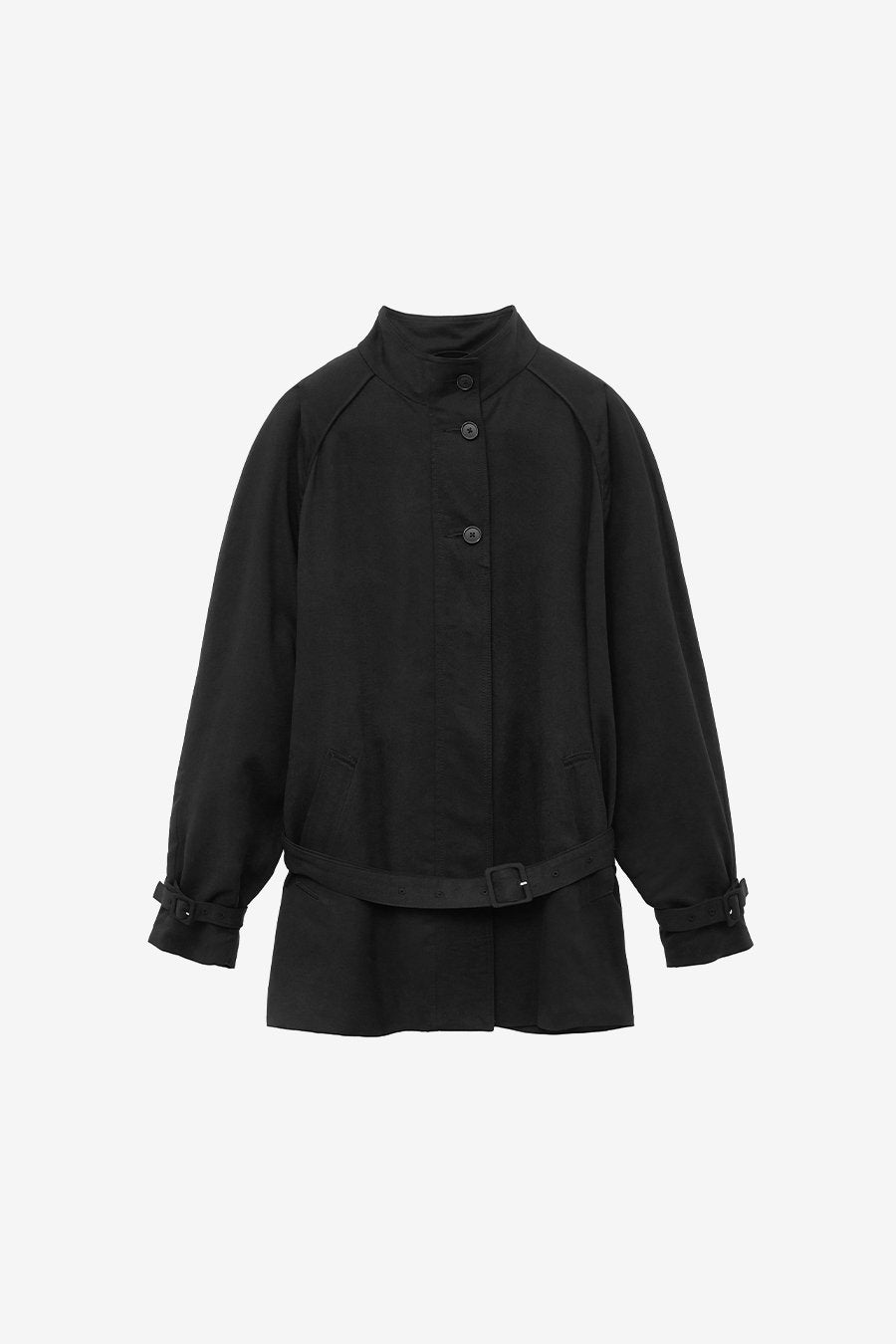 Raglan Tencel Casual Jacket BLACK