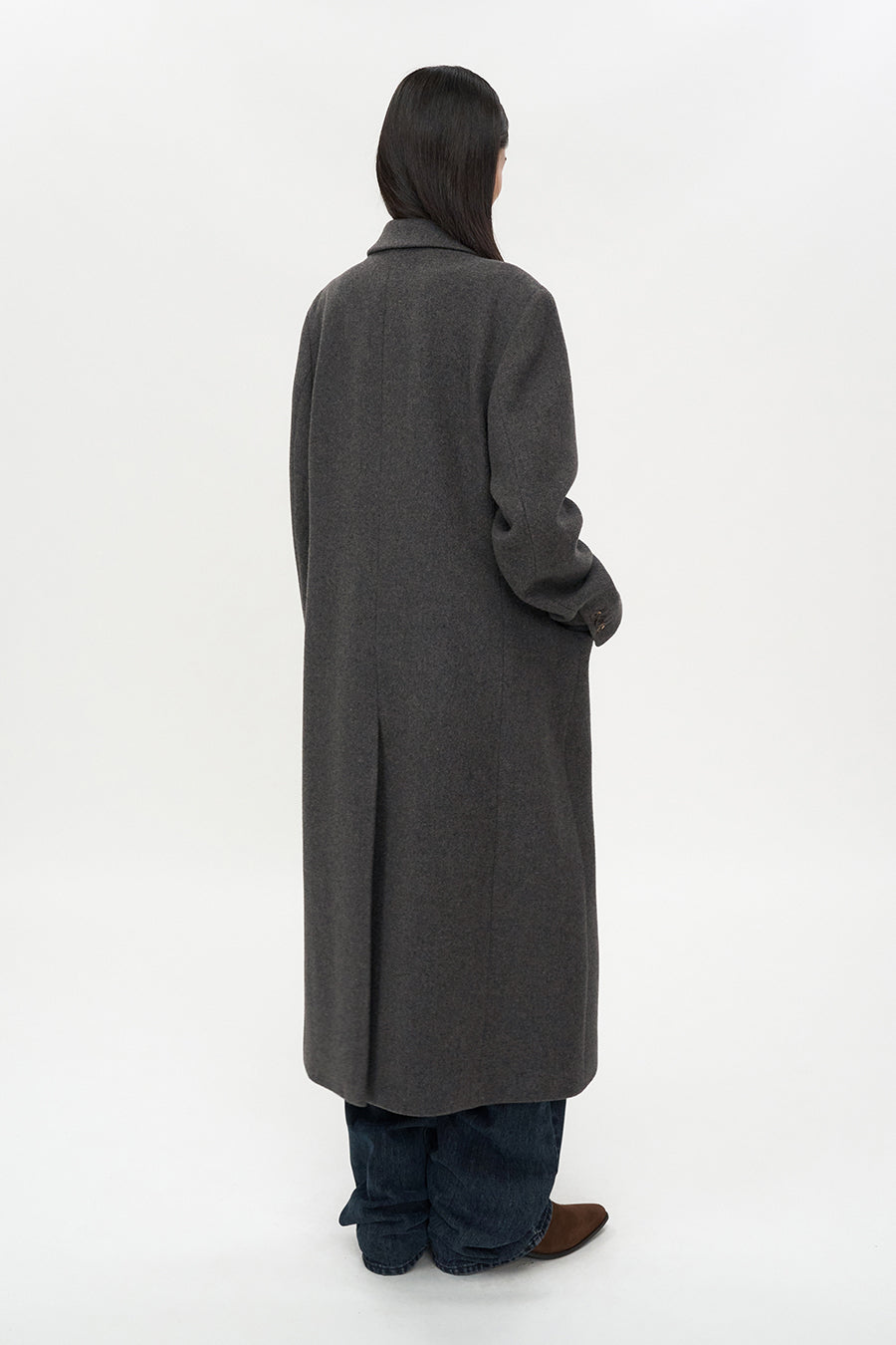 Cashmere Single Maxi Coat BROWN