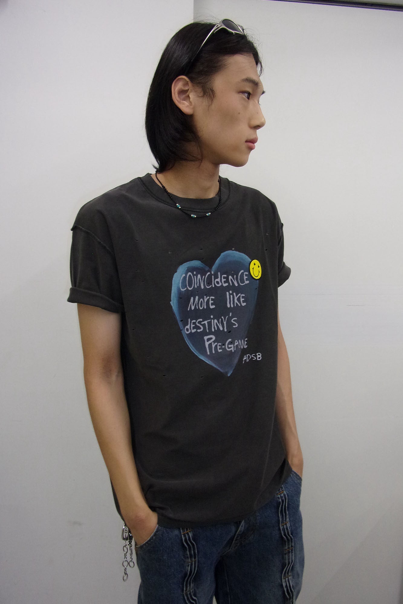 UNISEX HEART MESSAGE T-SHIRT atb1251u (CHARCOAL)