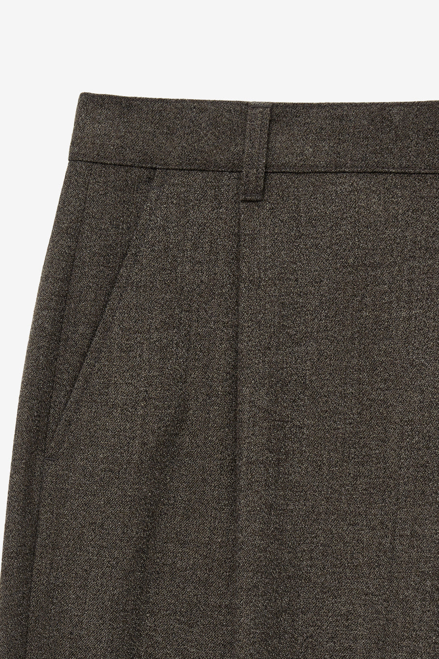 Wool Tapered Pants BROWN