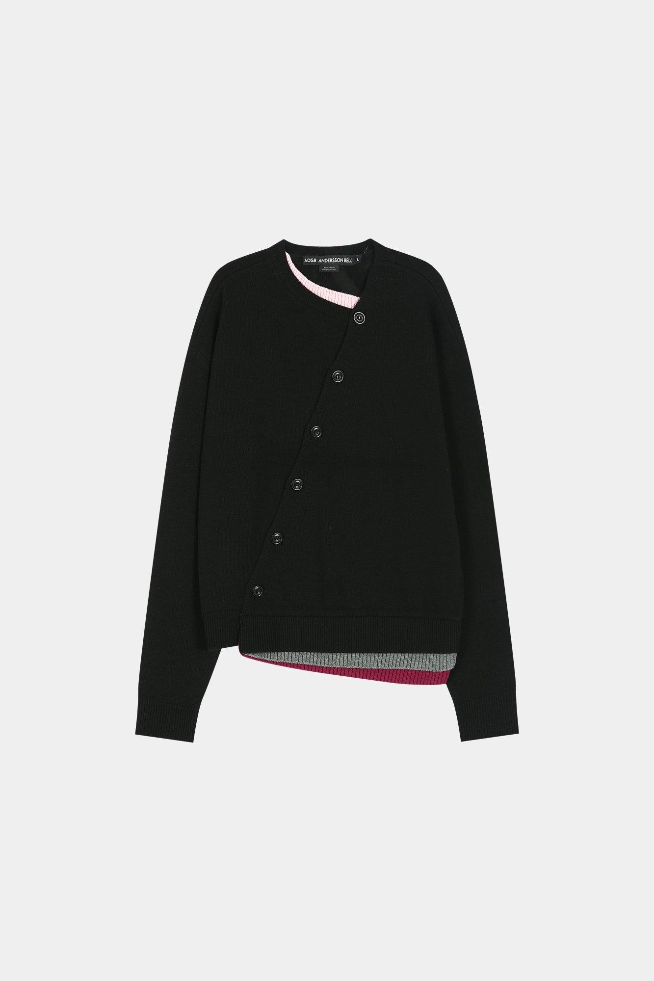 [2/20 Pre-order Shipping] LAYERED CARDIGAN atb1433m(BLACK)