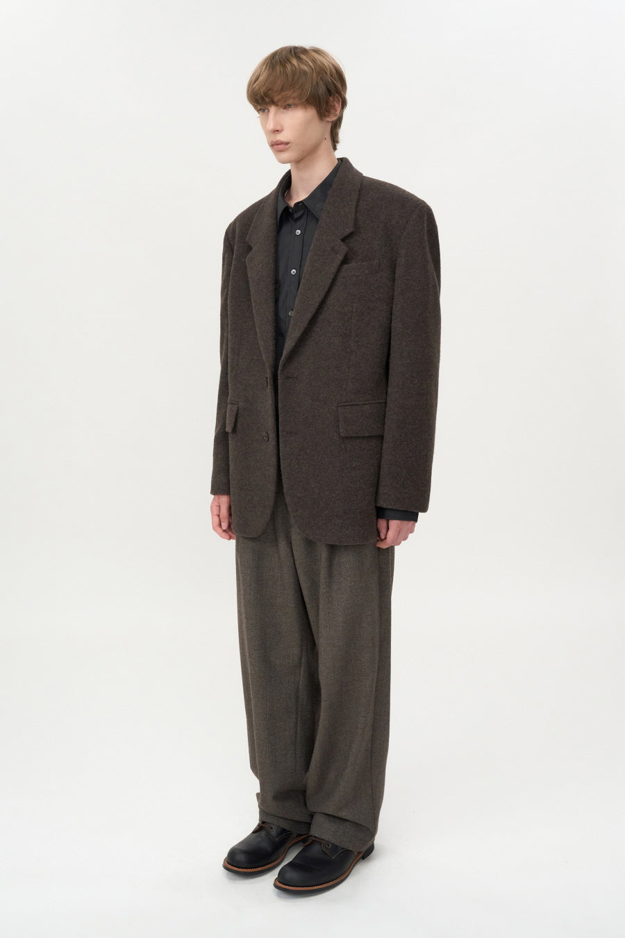 Alpaca Wool Blazer BROWN