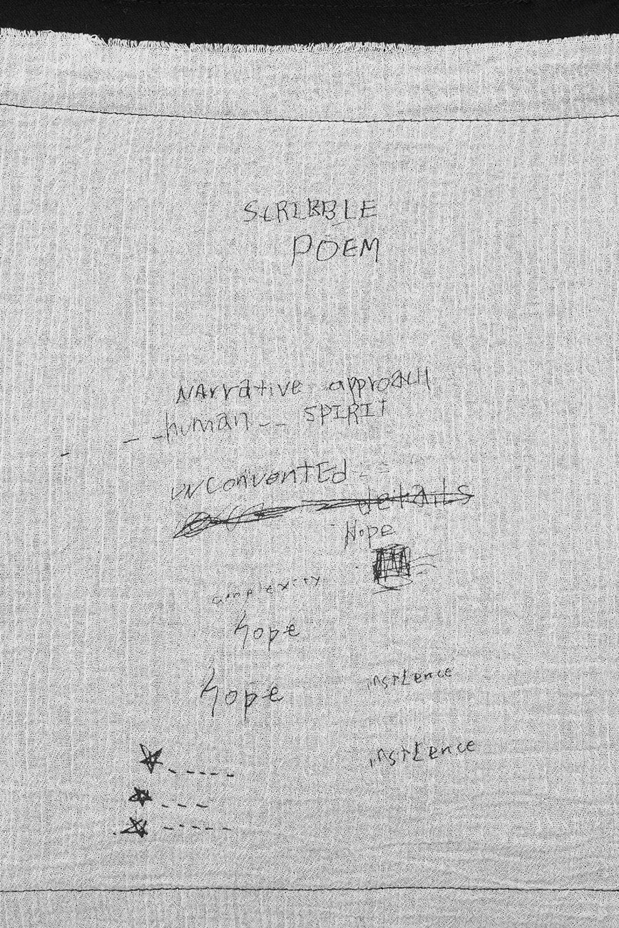 Sketch Applique Cotton Bag BLACK