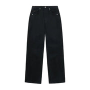 Curved Line Cotton Denim BLACK