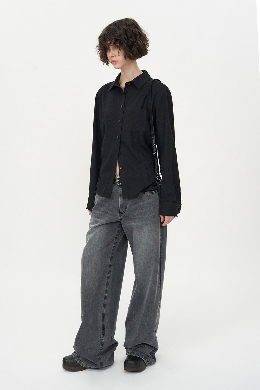 Natural Cut-Off Shirt BLACK