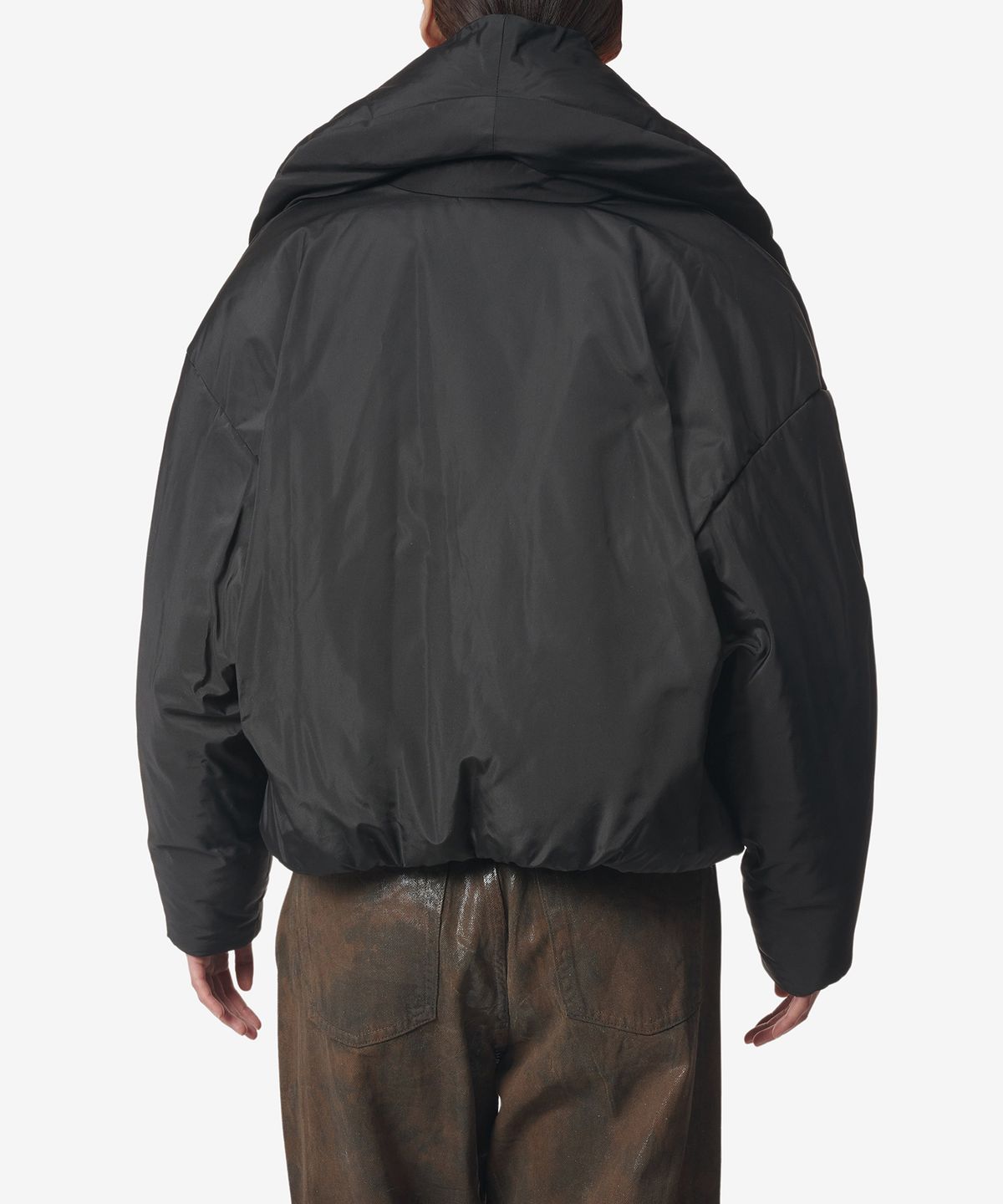 Saint Laurent Wide Collar Padded Jacket - Black / 764070Y070O1000