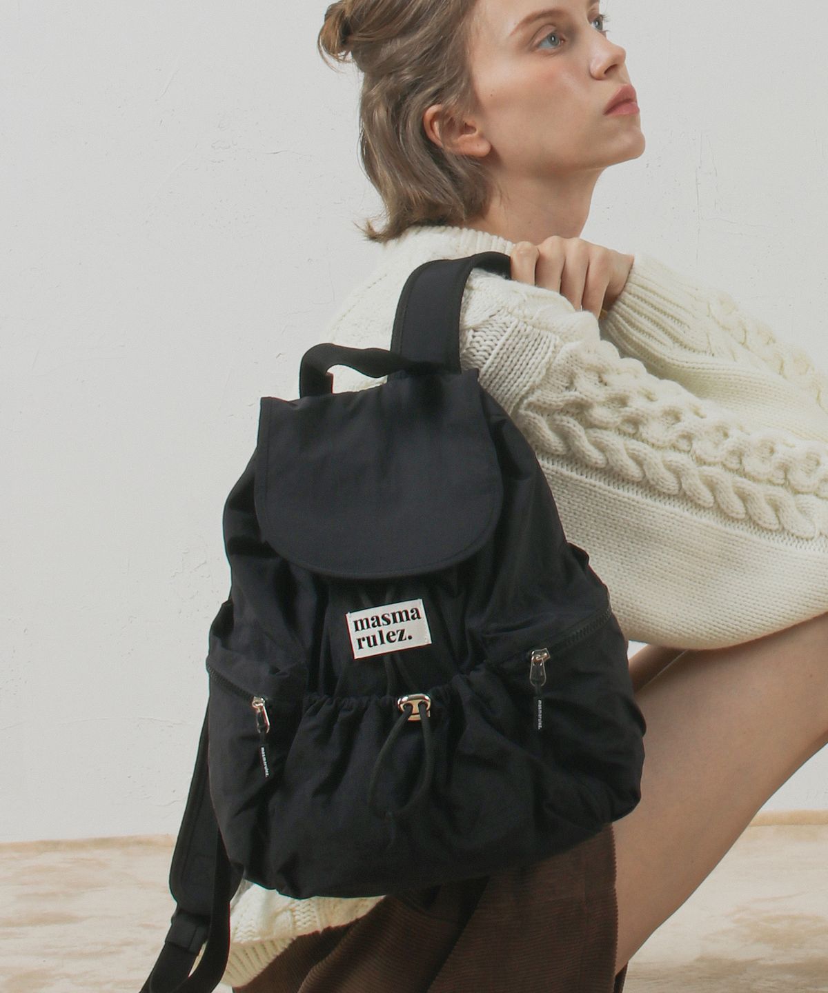 Masmarulez Mini Flap Backpack_Black