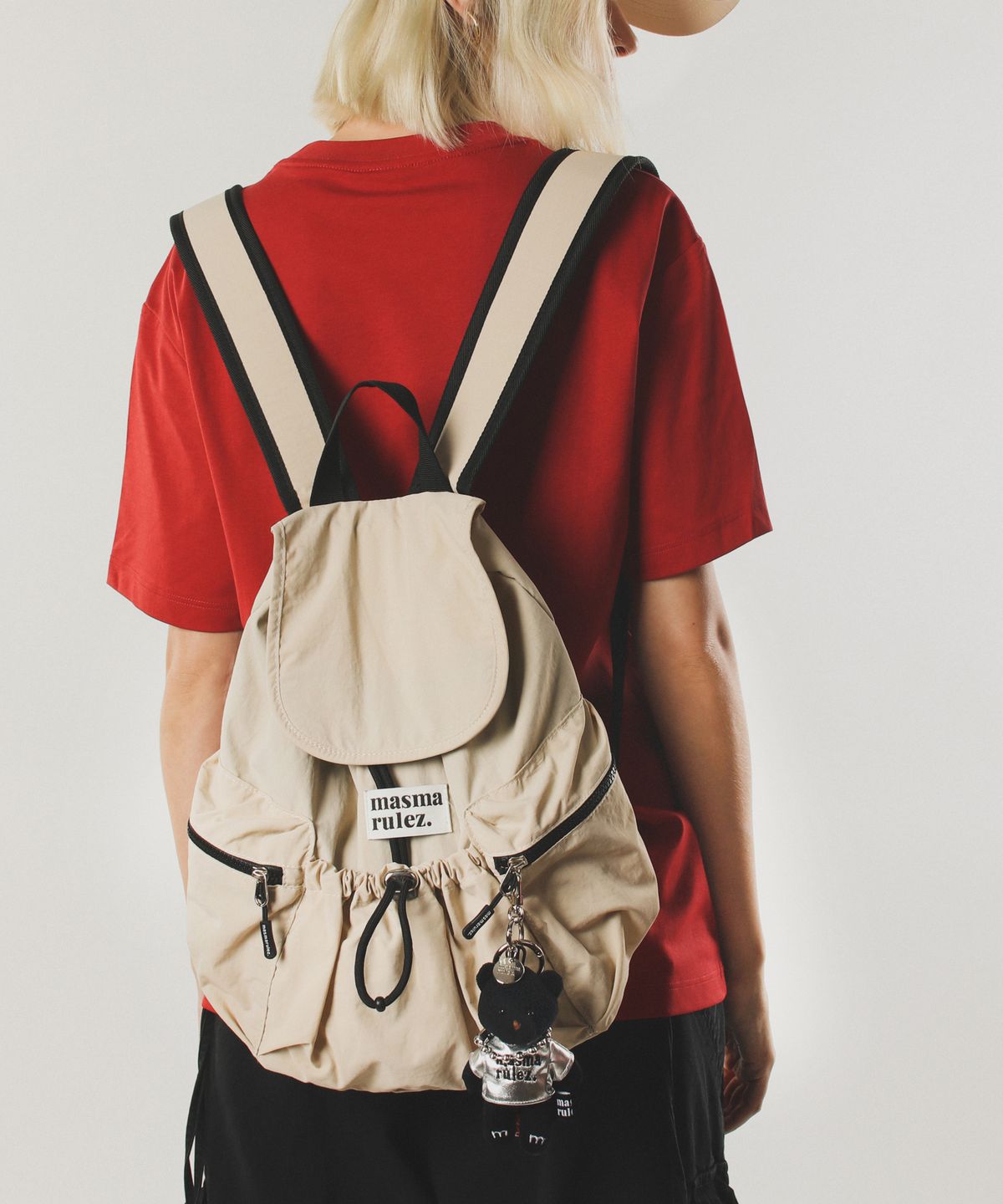Masmarulez Mini Flap Backpack _Beige