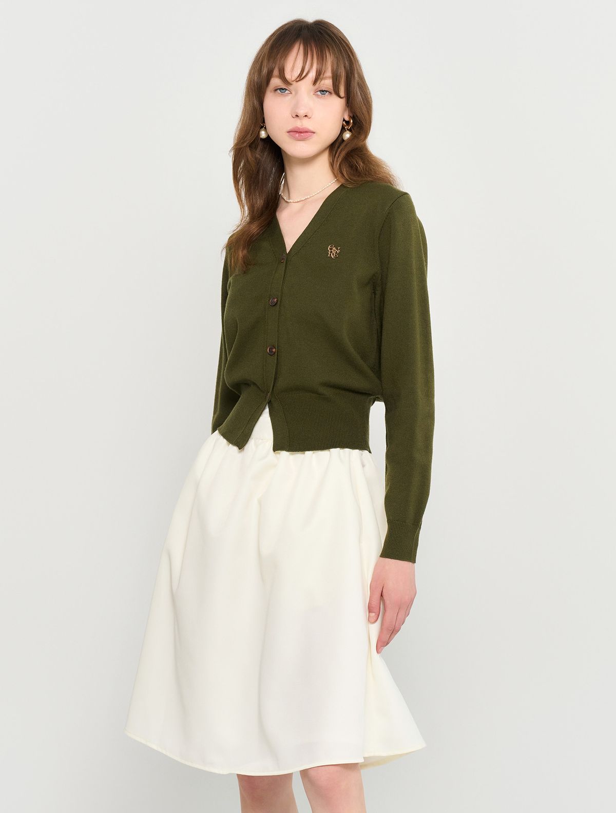 General Idea GNRL Essential Cardigan [KHAKI] / WBD3L04503