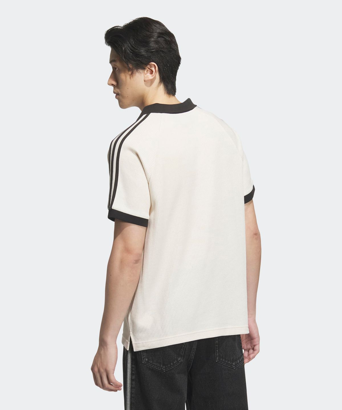 Adidas Waffle Short Sleeve Polo Shirt - Wonder White / JV9265