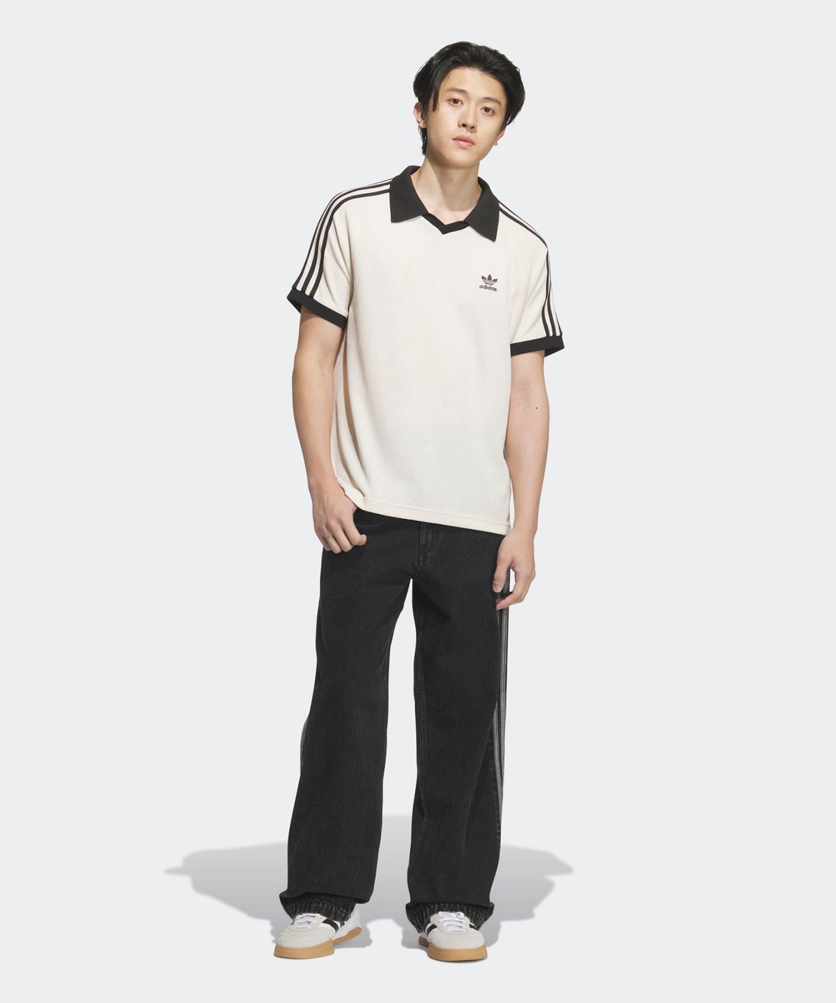 Adidas Waffle Short Sleeve Polo Shirt - Wonder White / JV9265