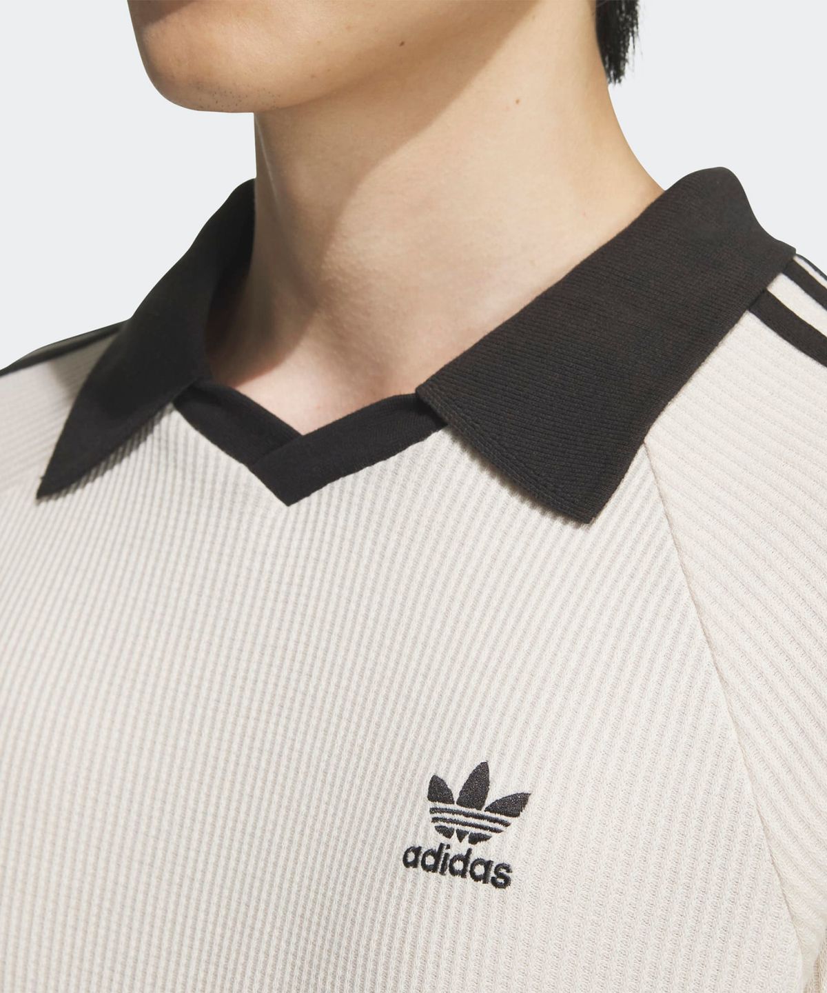 Adidas Waffle Short Sleeve Polo Shirt - Wonder White / JV9265