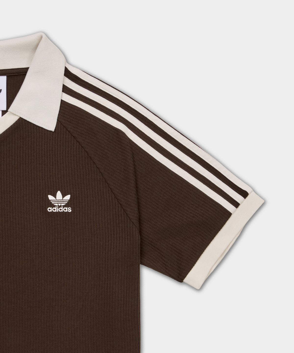 Adidas Waffle Short Sleeve Polo Shirt - Dark Brown / KB5462