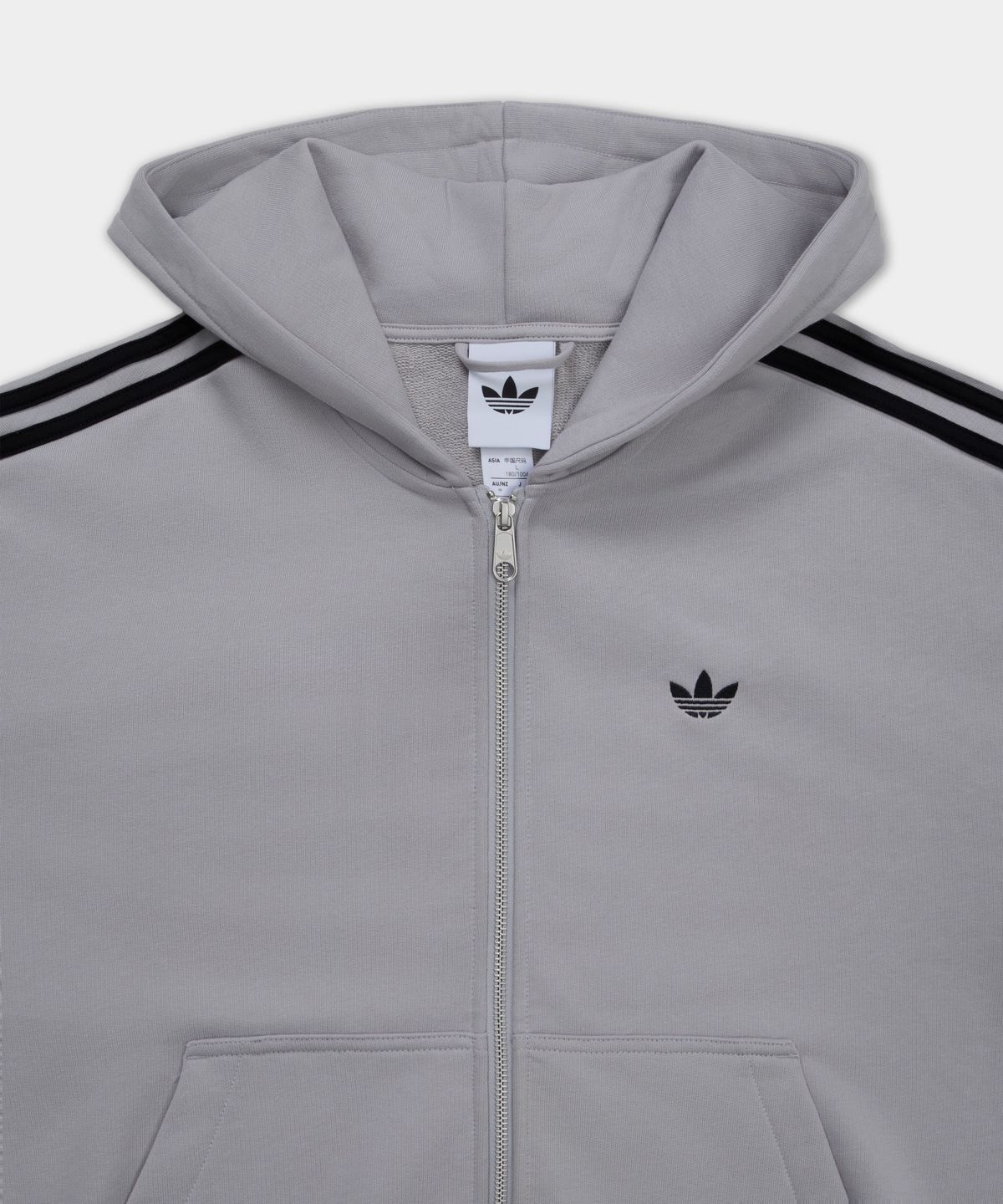 Adidas Hooded Zip-Up - Gray:Black / KC9317