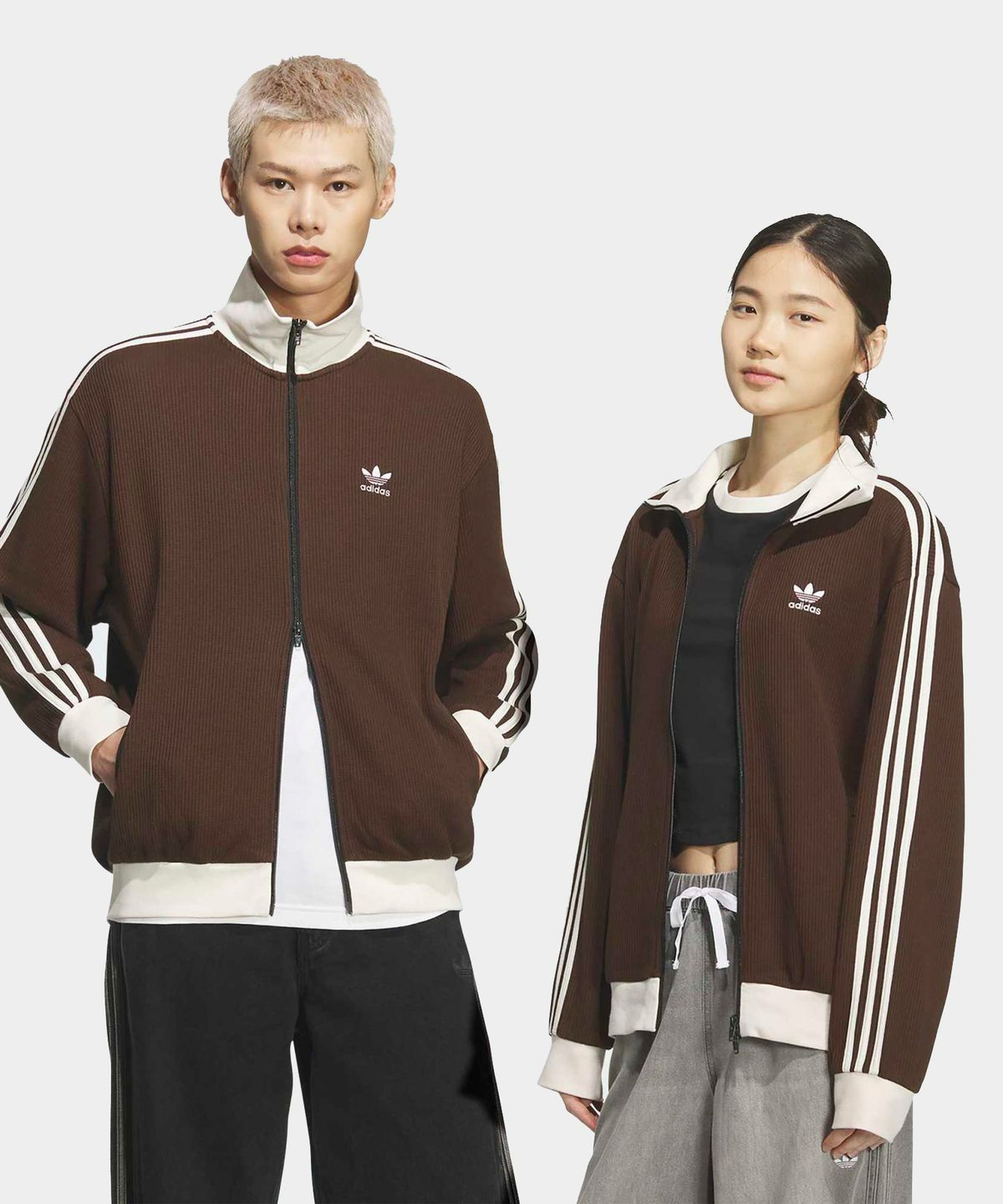 Adidas Waffle Classic Track Top - Dark Brown / KQ6865