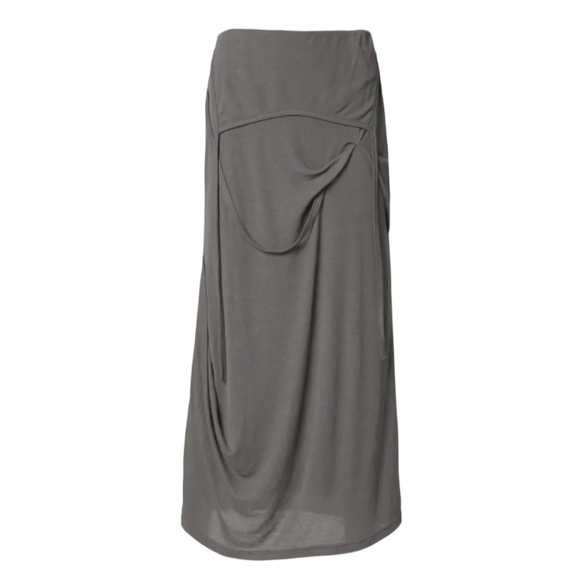 FLARE UP Asymmetrical Draped Long Skirt (FL-263_Gray) – FAVENUE