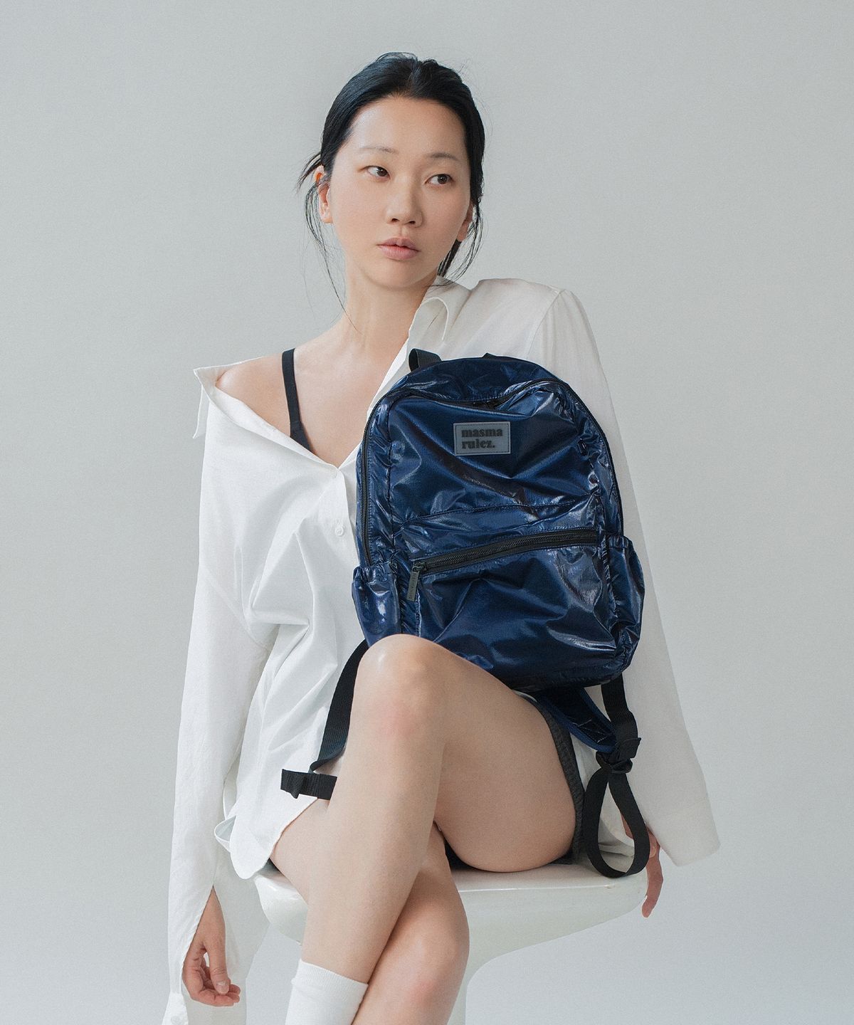 Masmarules [× Jang Yoon-joo] Mini Ver. Daily Backpack_Glow Navy