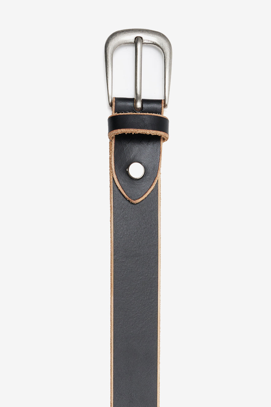 Low Edge Leather Belt BLACK