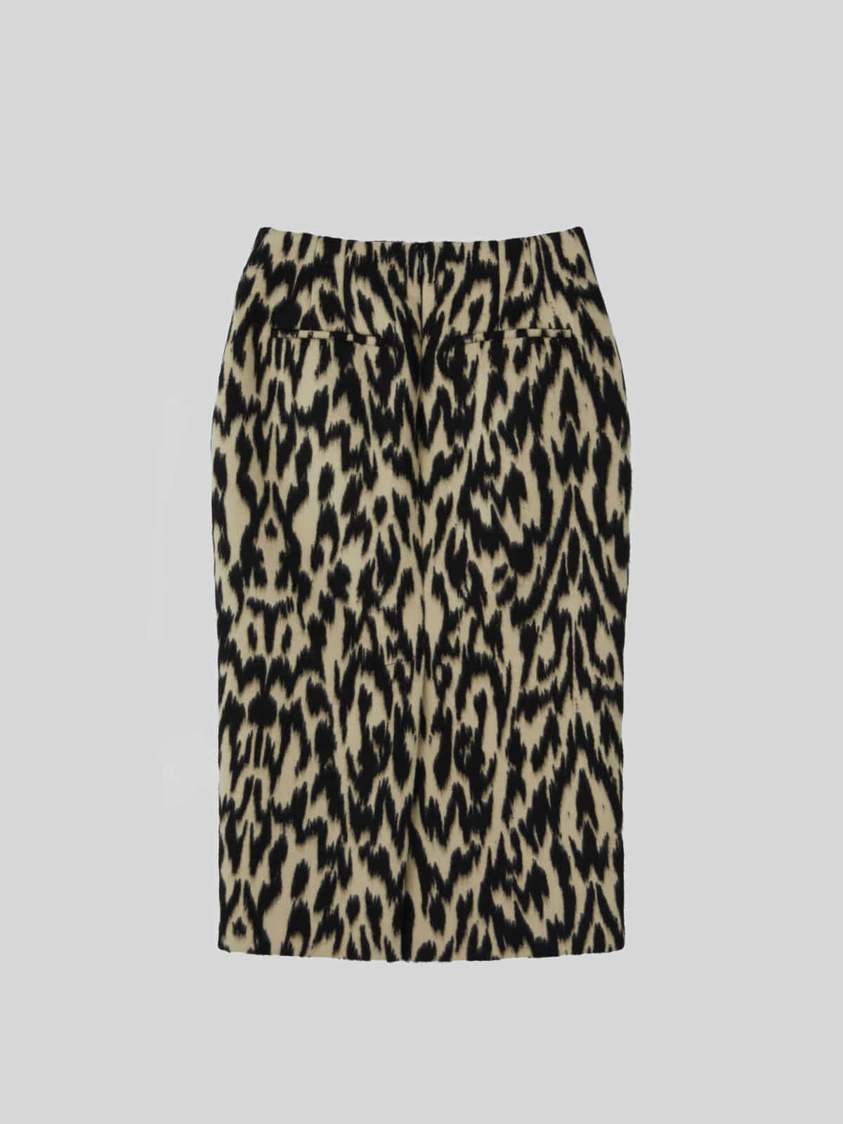 LEOPARD WOOL MIDI SKIRT (DARK BROWN)