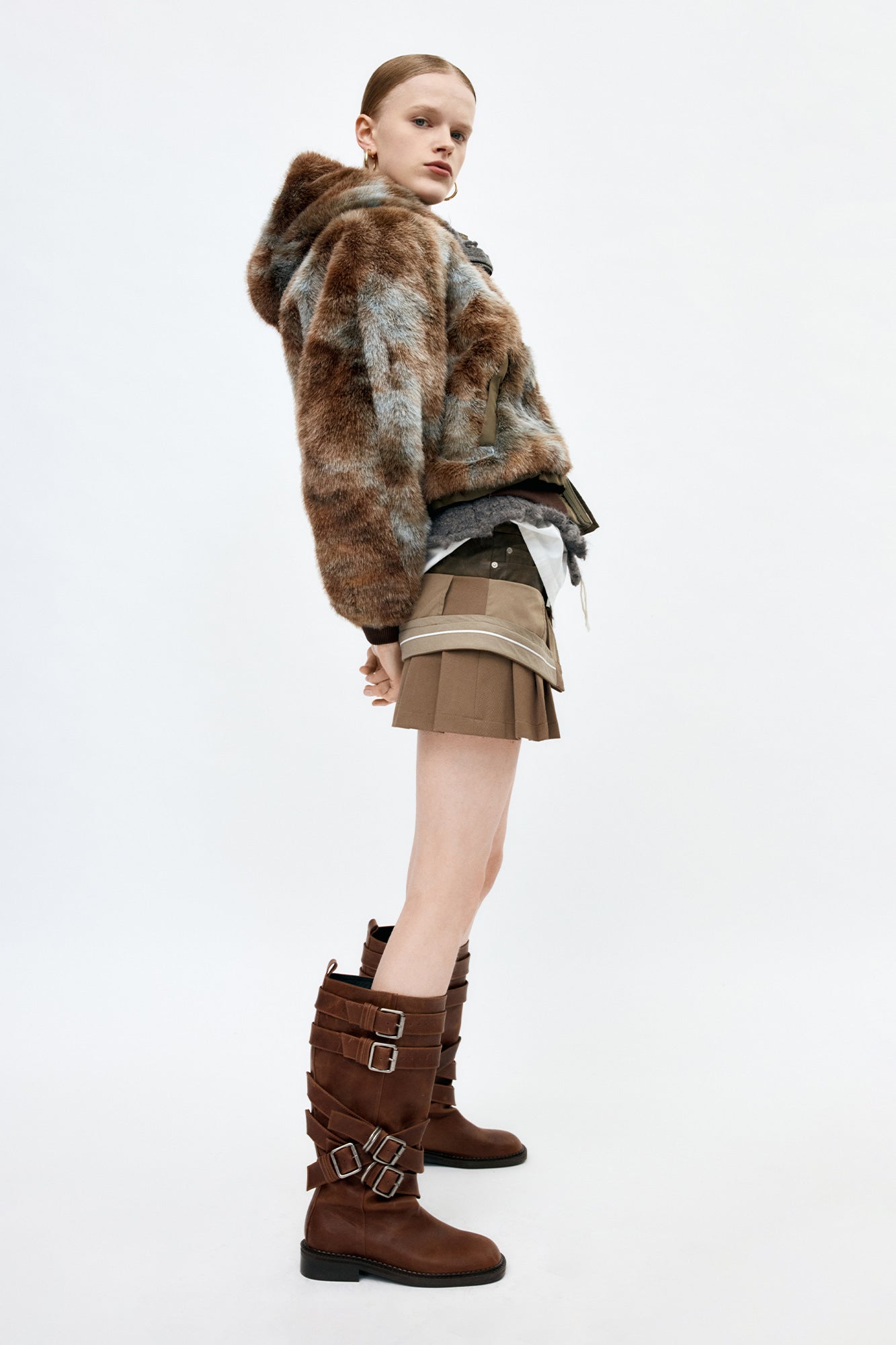 VANESSA FUR N2B JACKET awa728w(BROWN)