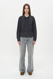 Check Shirring Shirt BLACK CHECK