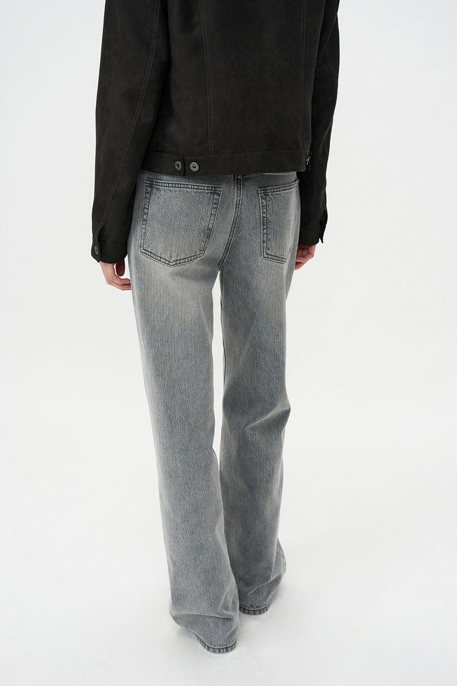 Broken Twill Straight Jeans LIGHT GREY