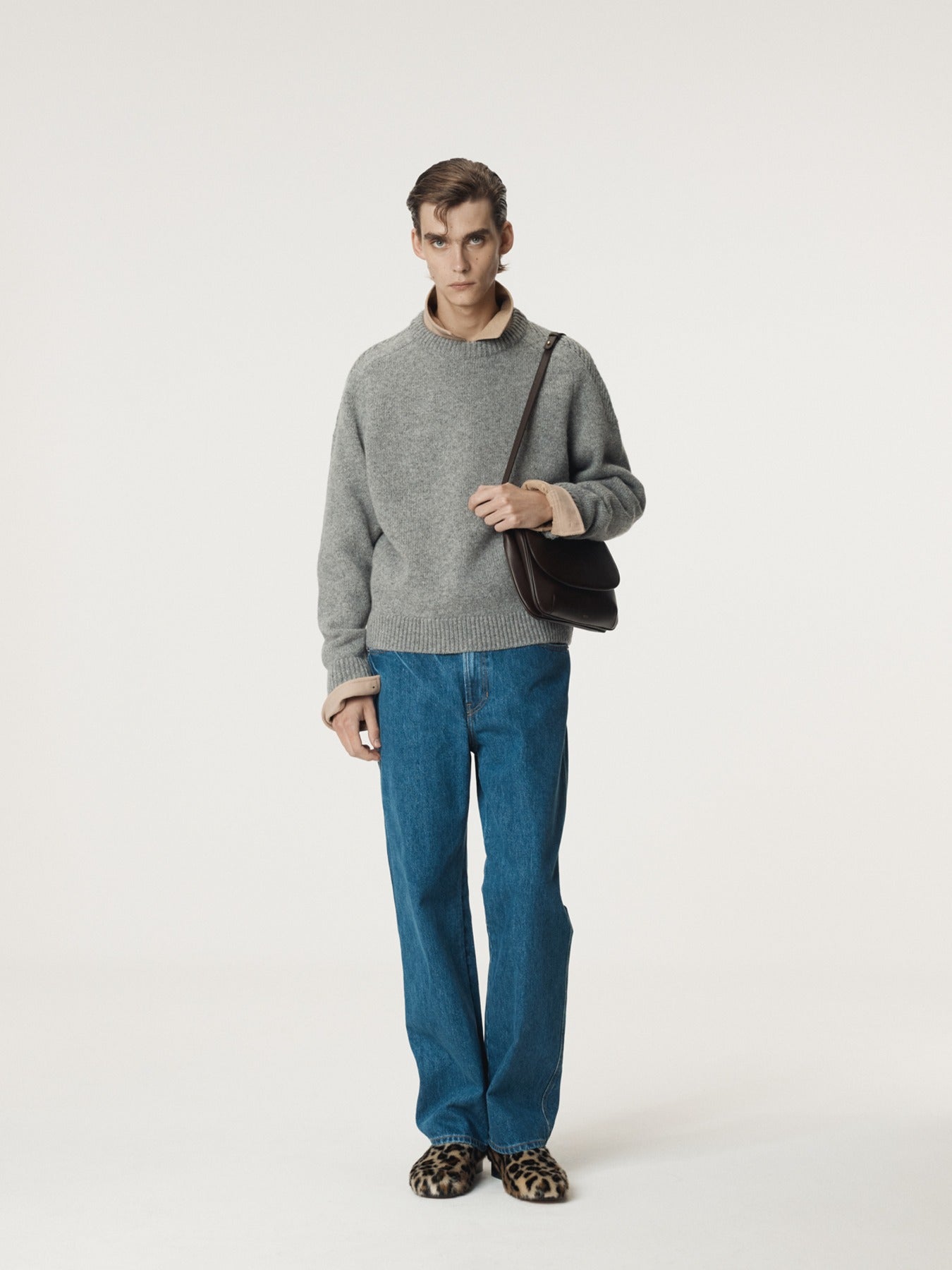 Shetland Wool Knit Top (Melange Grey)