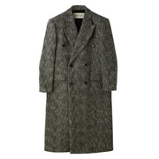 HERRINGBONE DOUBLE BREASTED COAT (BLACK)