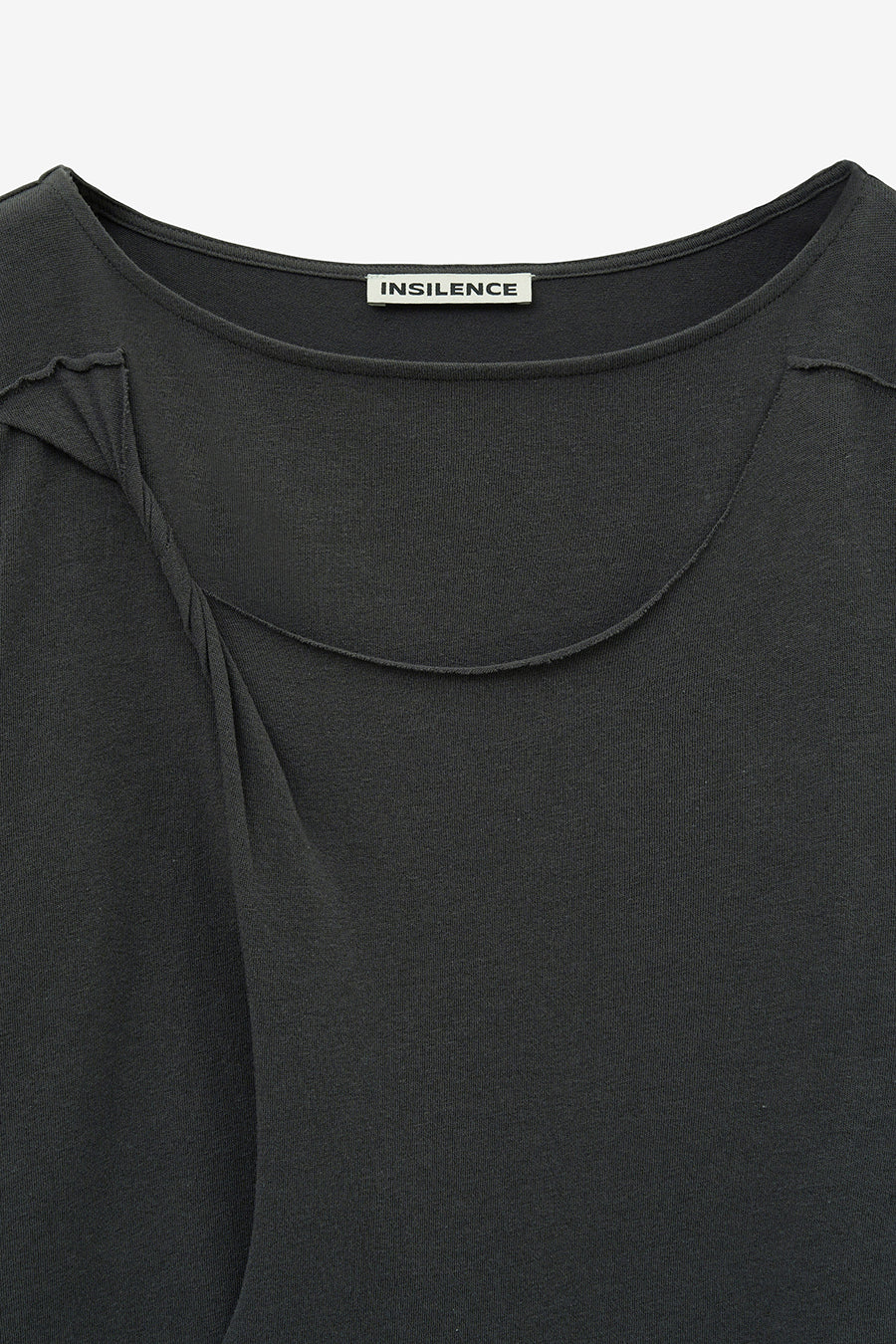 Twist Draping Long Sleeve CHARCOAL