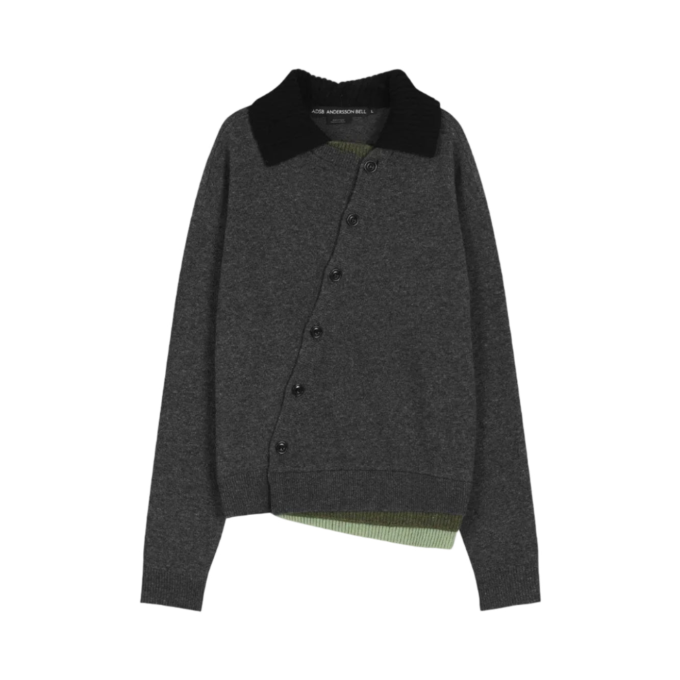 LAYERED COLLAR CARDIGAN atb1410m(CHARCOAL)