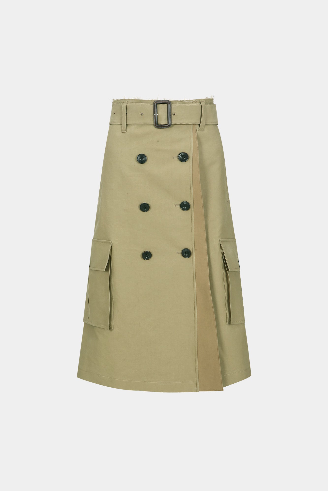 TRENCH PLEATS SKIRT apa849w (KHAKI)