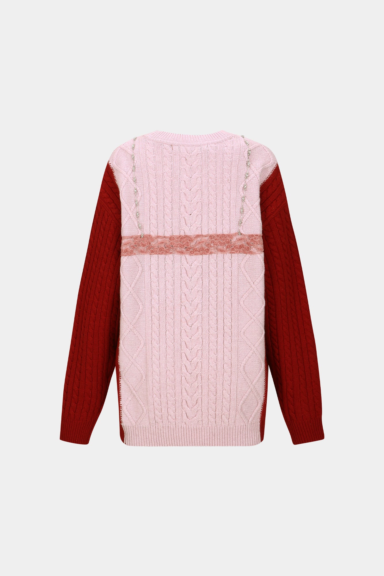 LACE LINGERIE BOYFRIEND-FIT KNIT atb1183w (PINK)