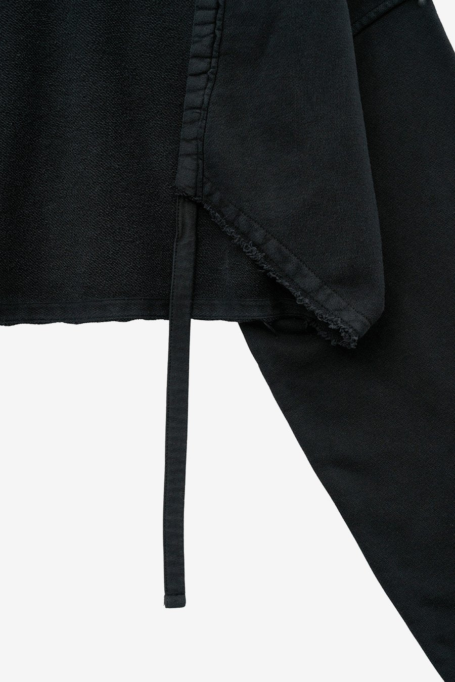 Cut-off Cotton Cardigan WASHED BLACK