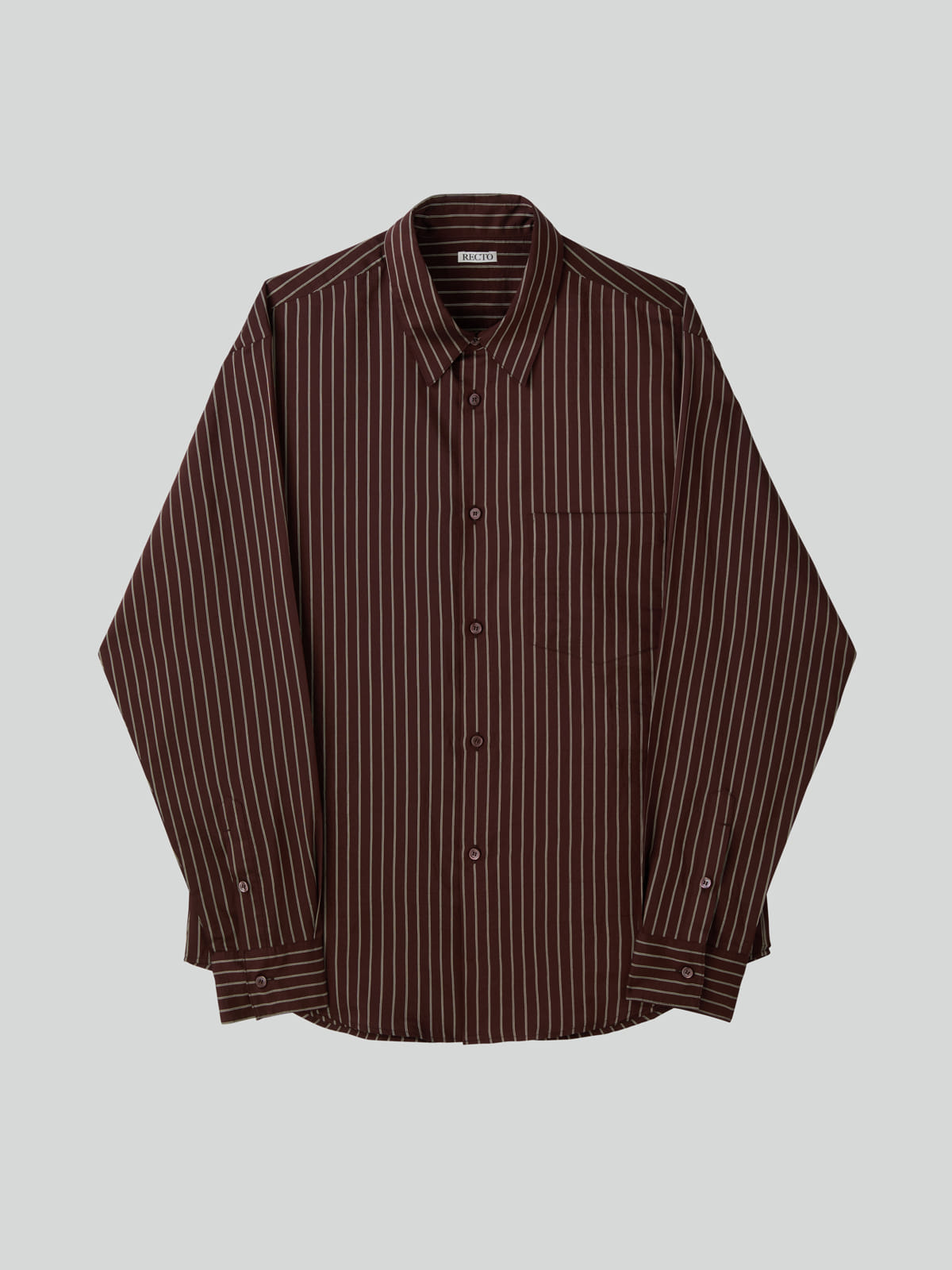 LEA STRIPE SHIRT (RED BROWN)