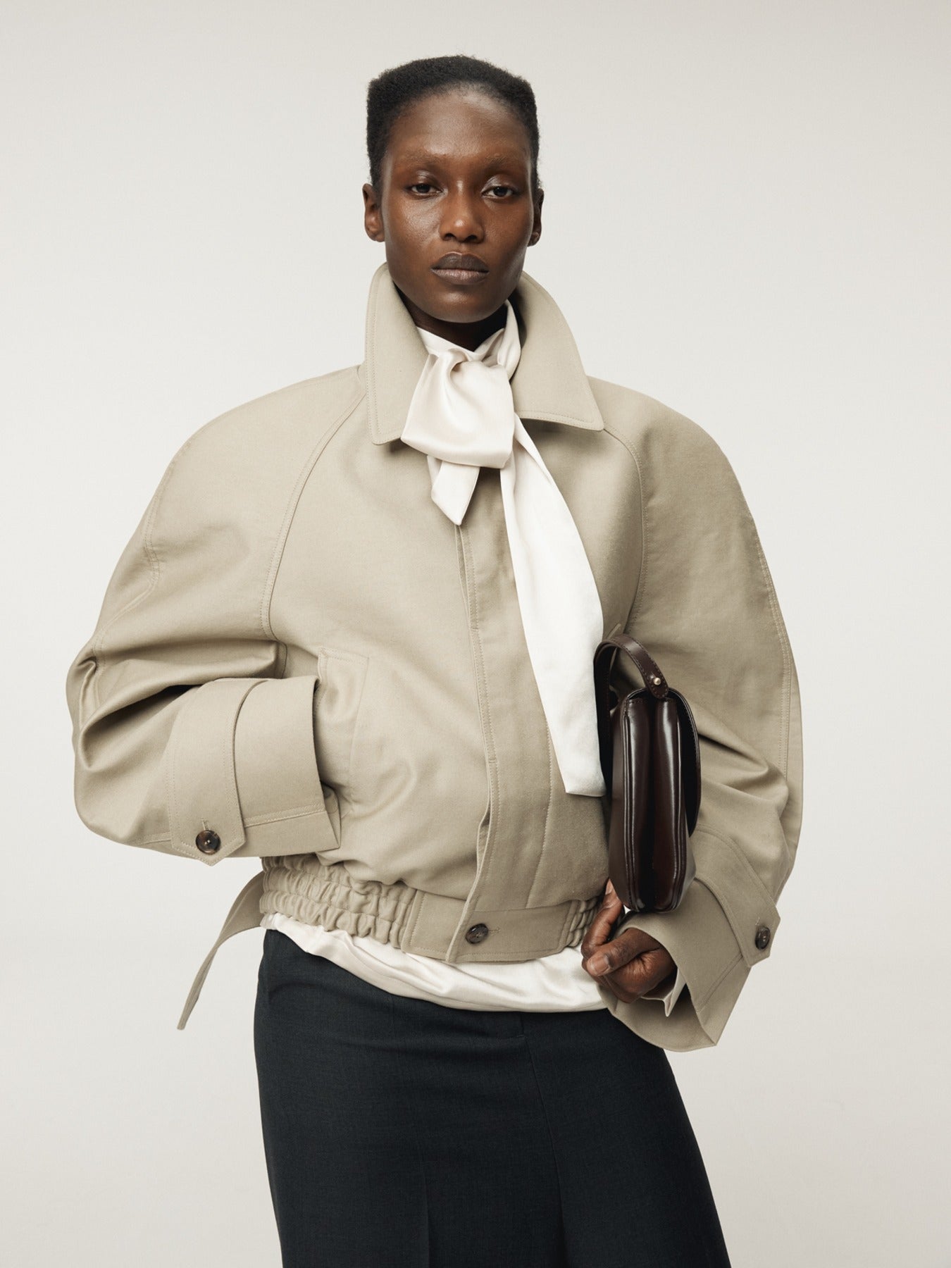 REGLAN SLEEVES COTTON JUMPER (LIGHT TAUPE)