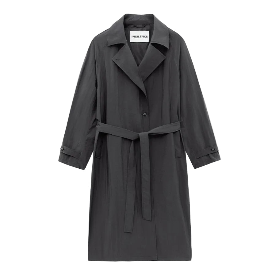 Sheer Nylon Trench DARK GREY