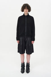 Satin Bermuda Pants BLACK