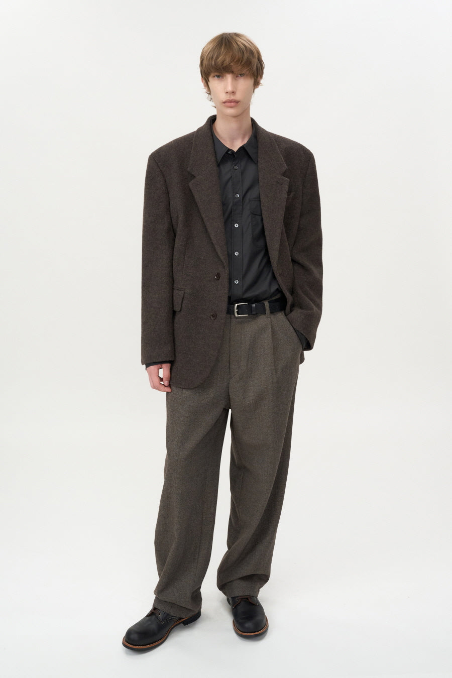 Alpaca Wool Blazer BROWN